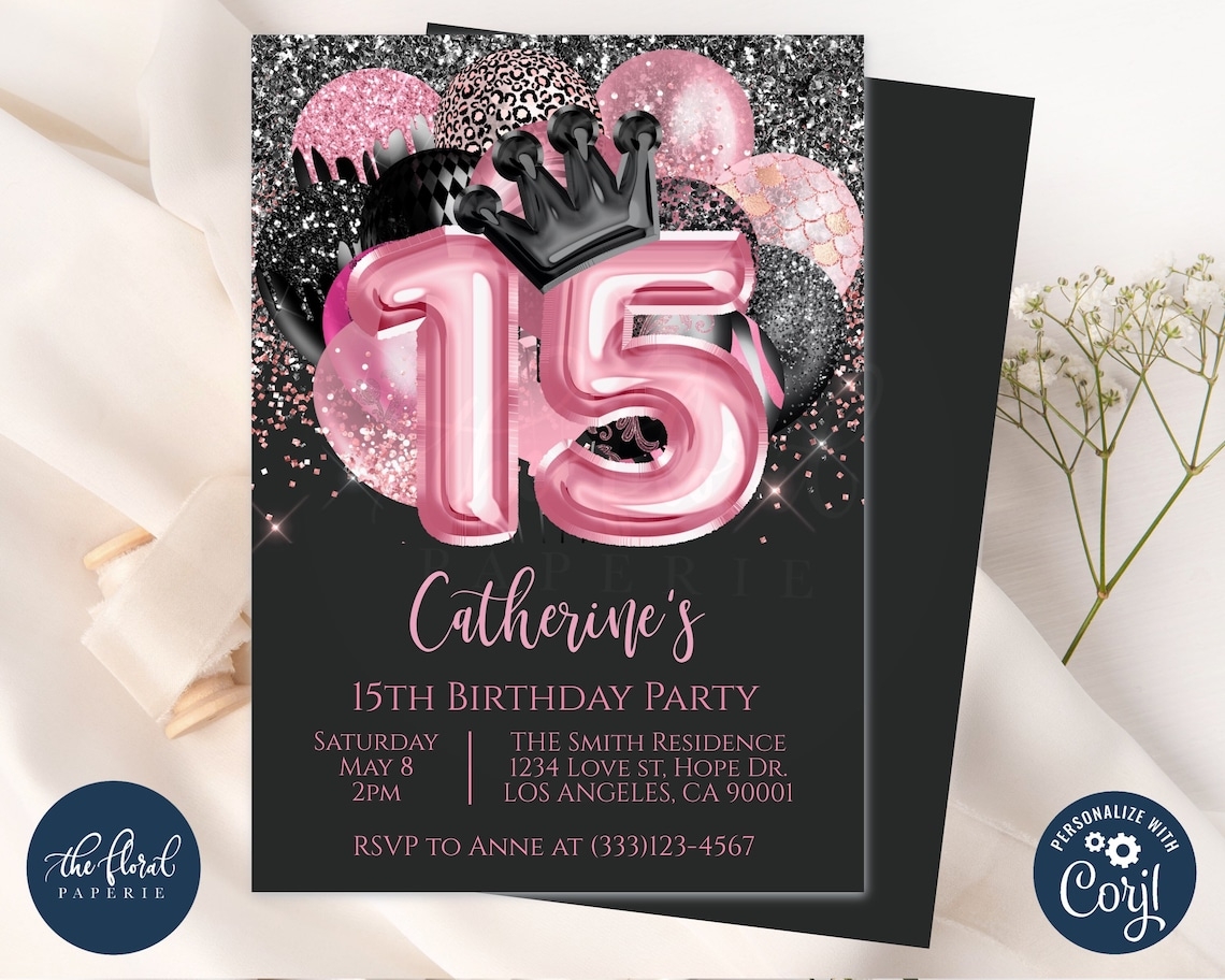 15Th Birthday Invitation Templates Free