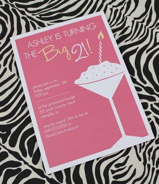 21st Birthday Invitation Free Download
