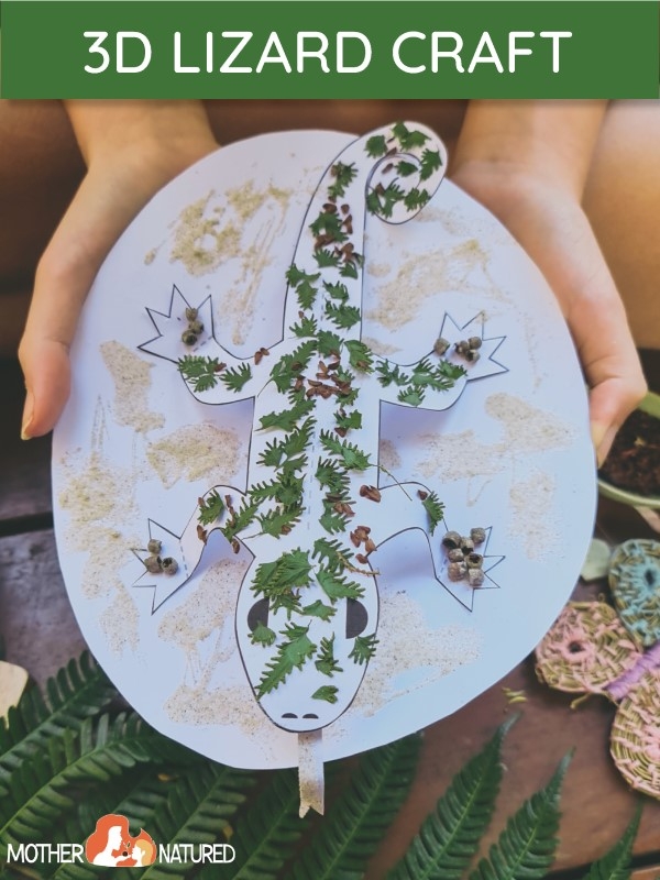 3D Lizard Craft Printable Mother Natured