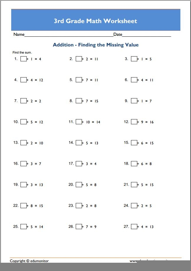 3rd Grade Math Pdf Worksheets 3rd Grade Math Worksheets