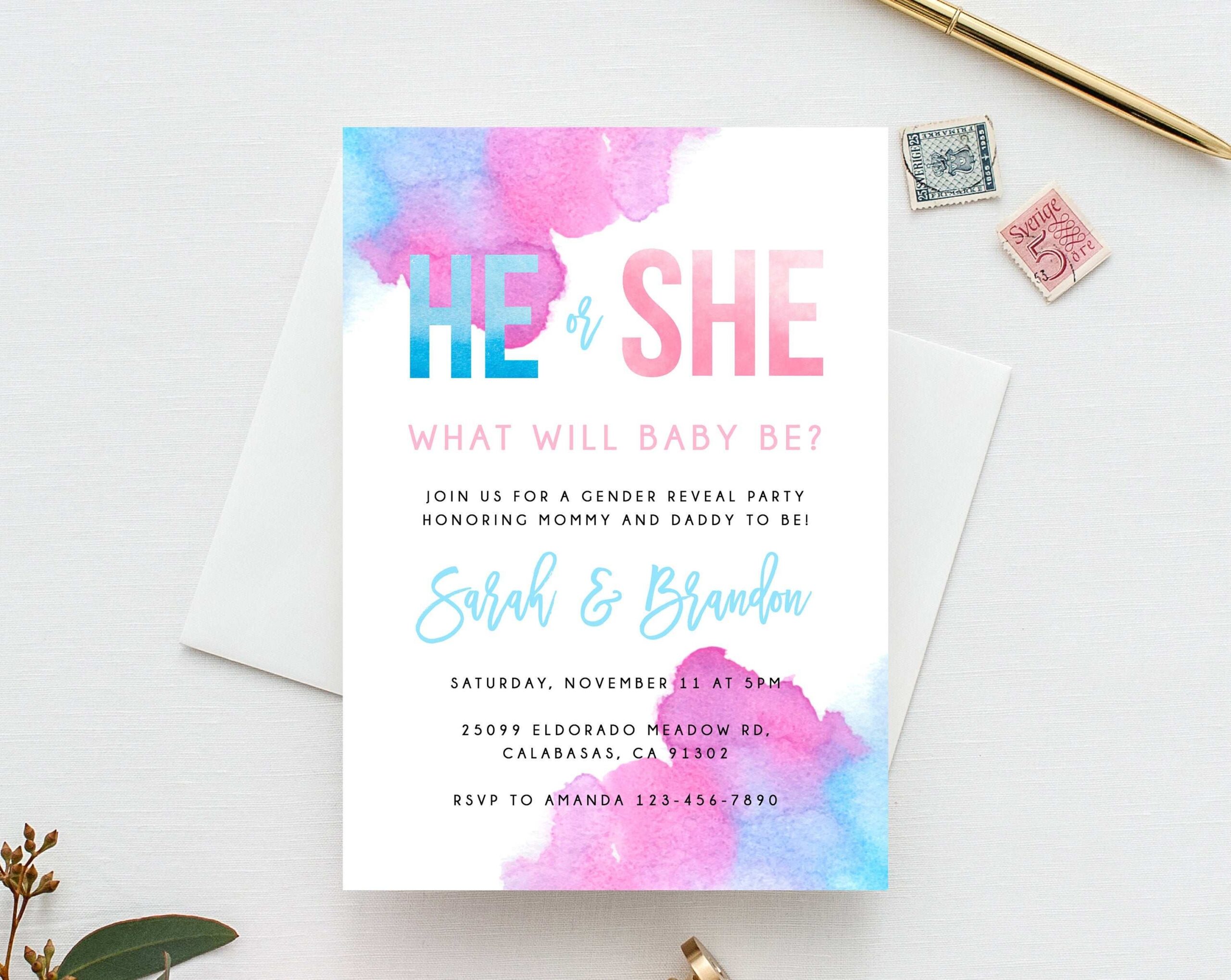 gender reveal invite template free
