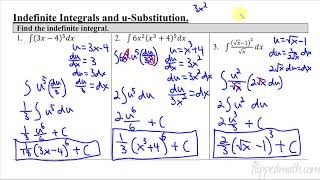 ap calc ab integration with u substitution worksheet