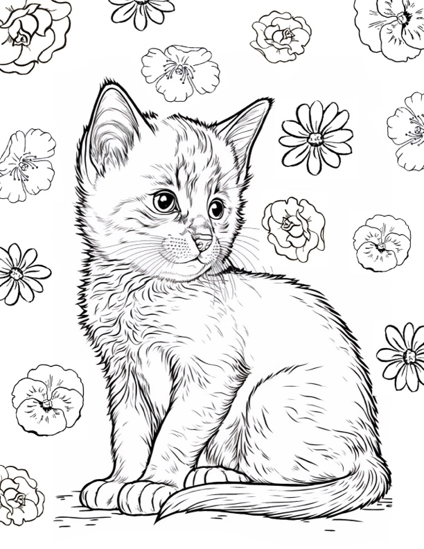 8 Cat Coloring Pages The Graphics Fairy