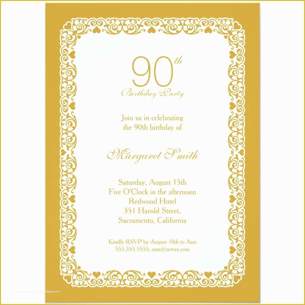 90th Birthday Party Invitations Templates Free Of 90th Birthday 