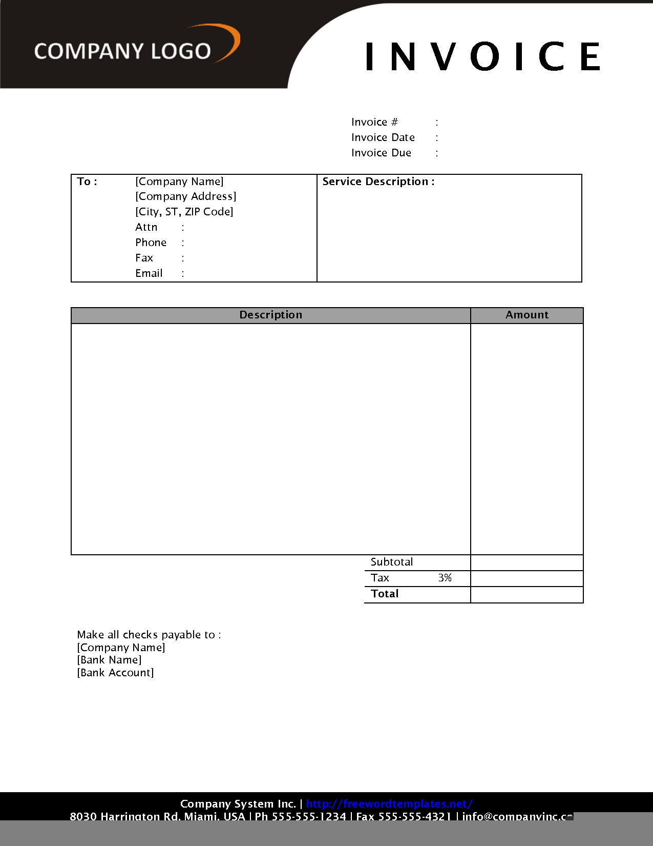Billing Invoices Free Printable