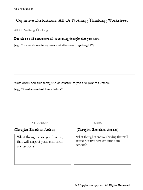 Cognitive Behavioral Therapy CBT Worksheets Mentally Fit Pro 