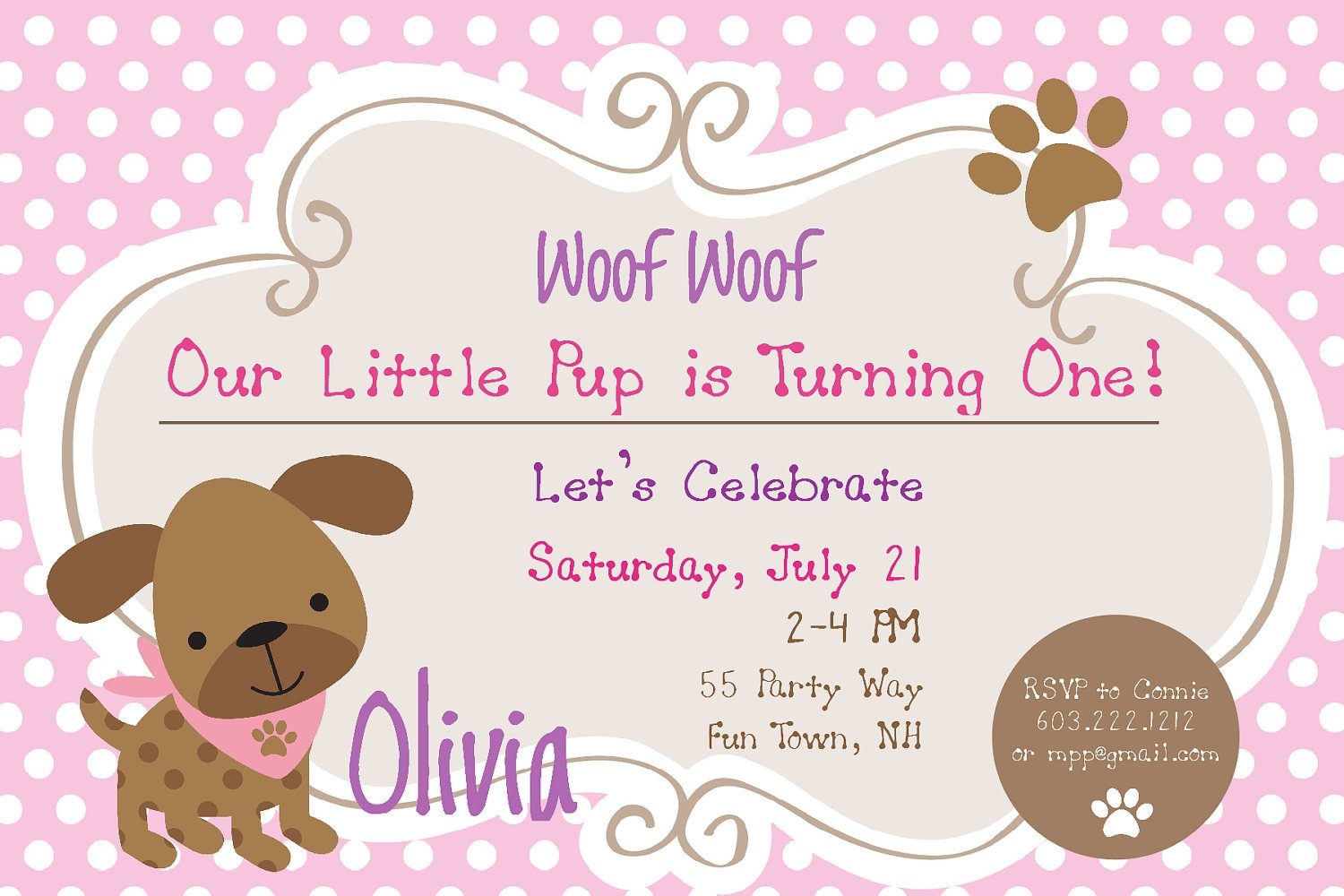 Dog Party Invitations Template Free
