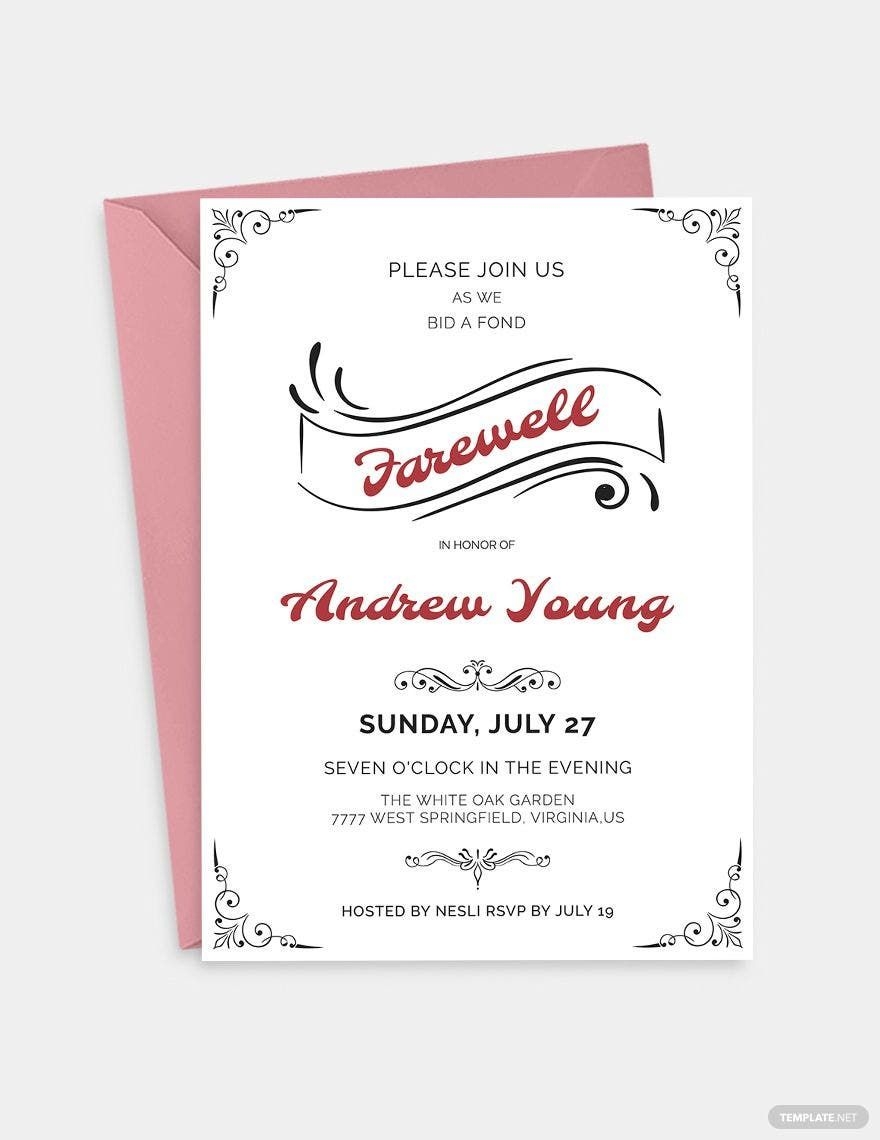 farewell invitation template