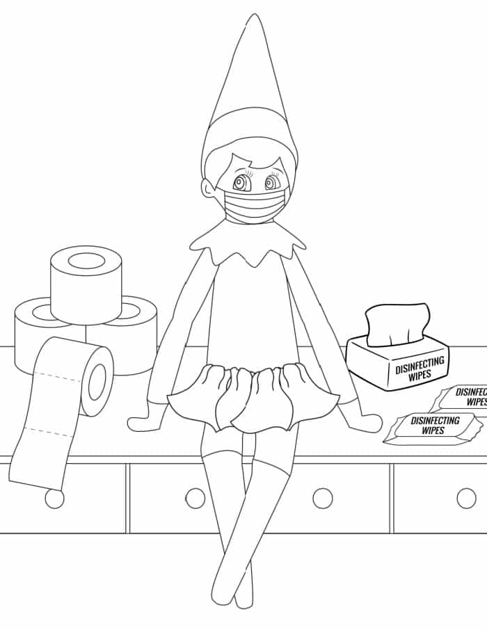 printable coloring pages elf on the shelf