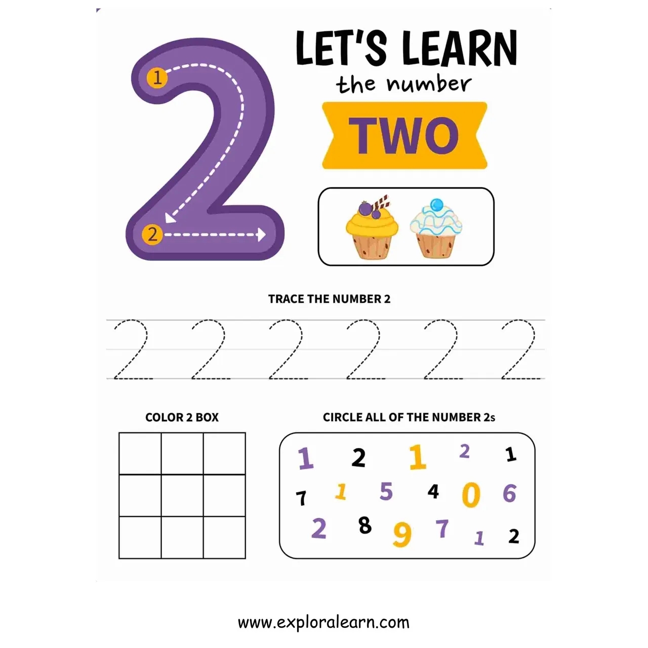 Free Exploralearn Worksheets Number Writing Practice Worksheet 2