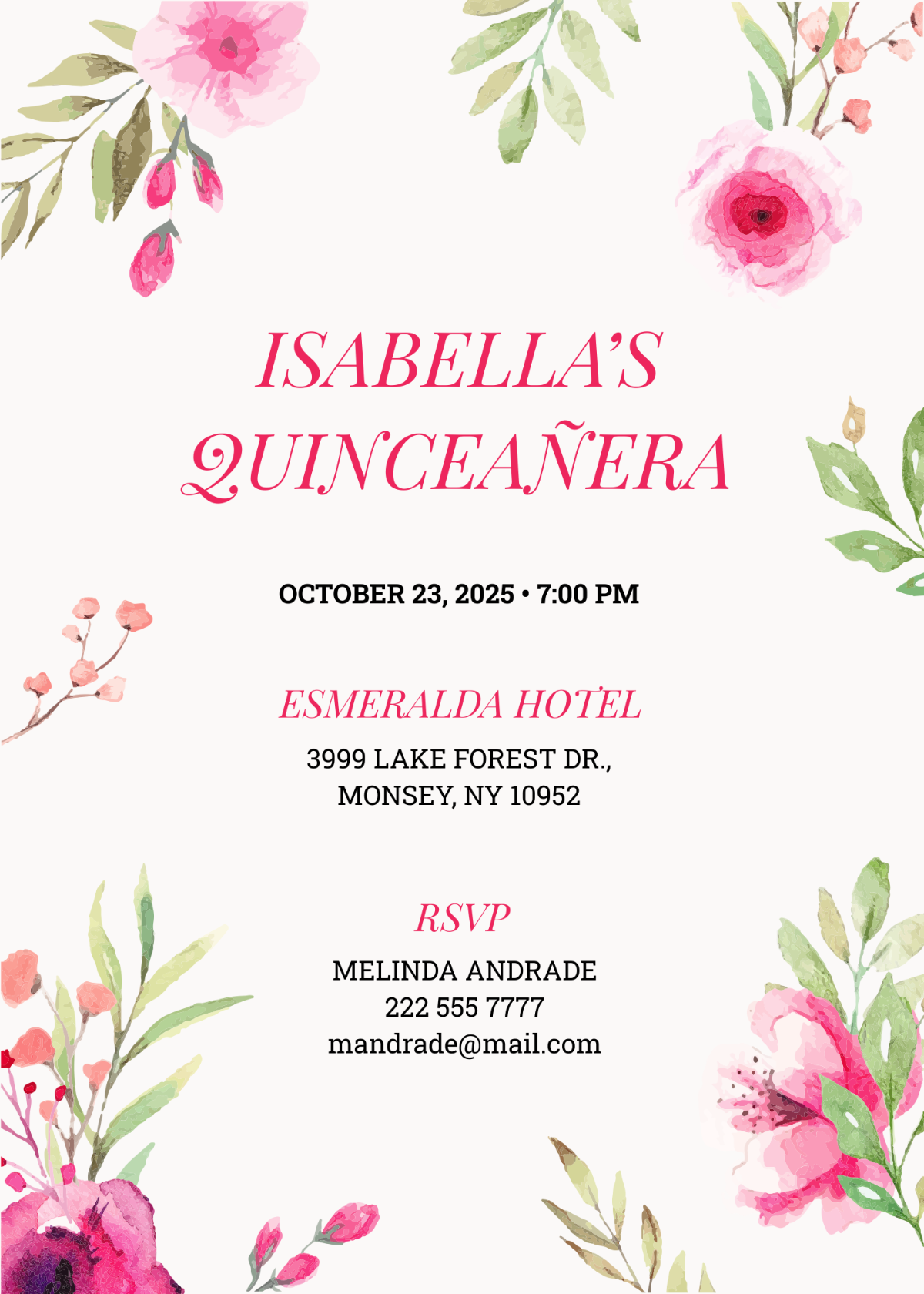 quinceanera invitation template