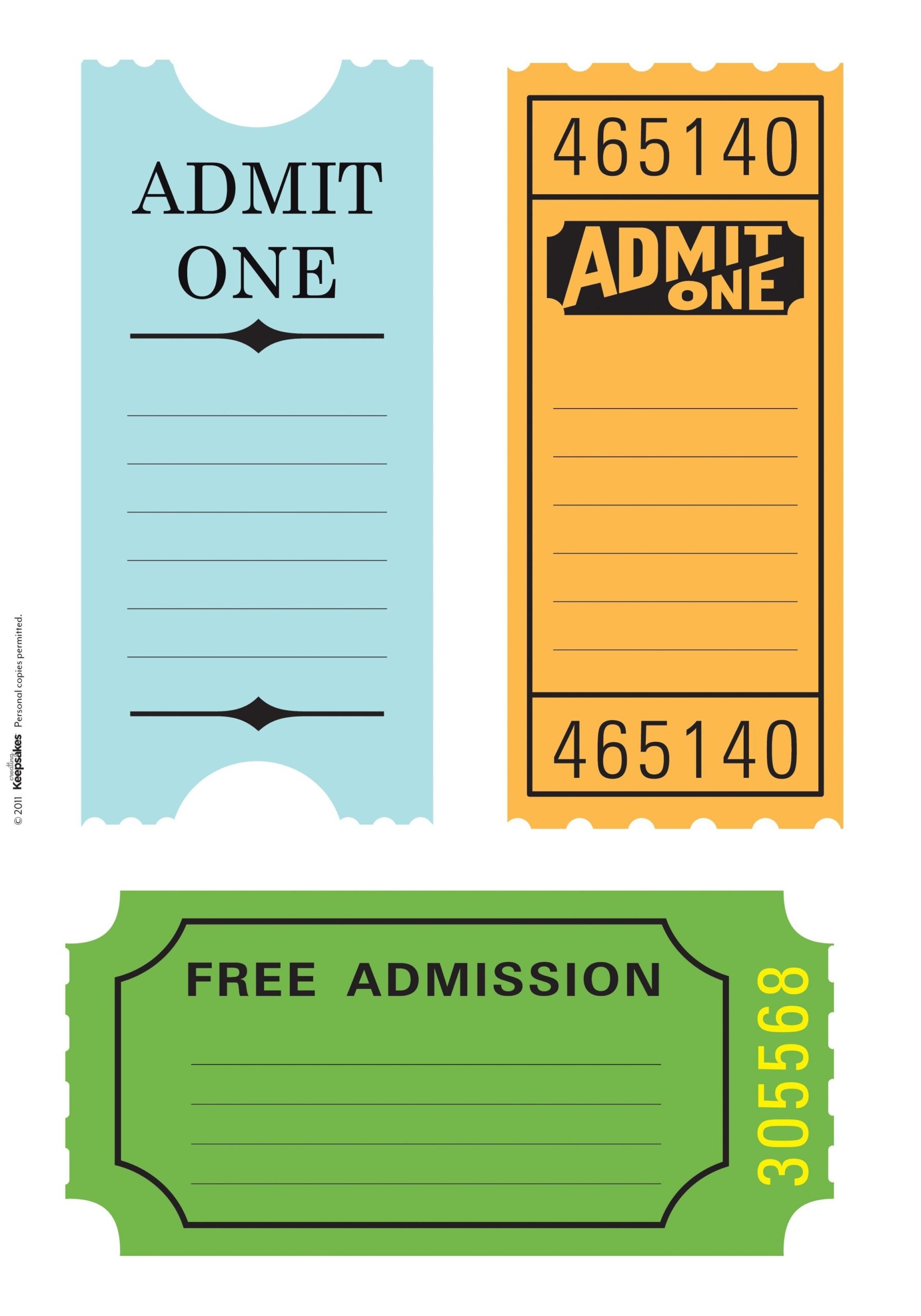 free printable admission ticket template