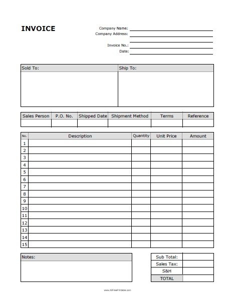free printable billing invoices templates