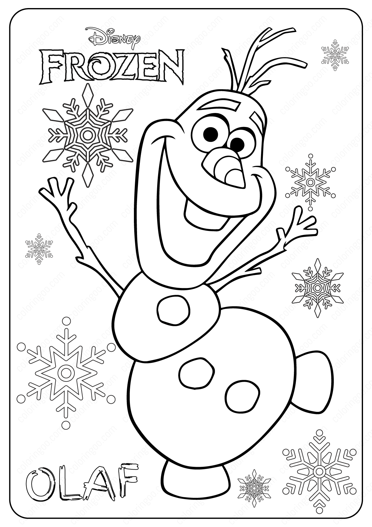 free coloring pages from frozen