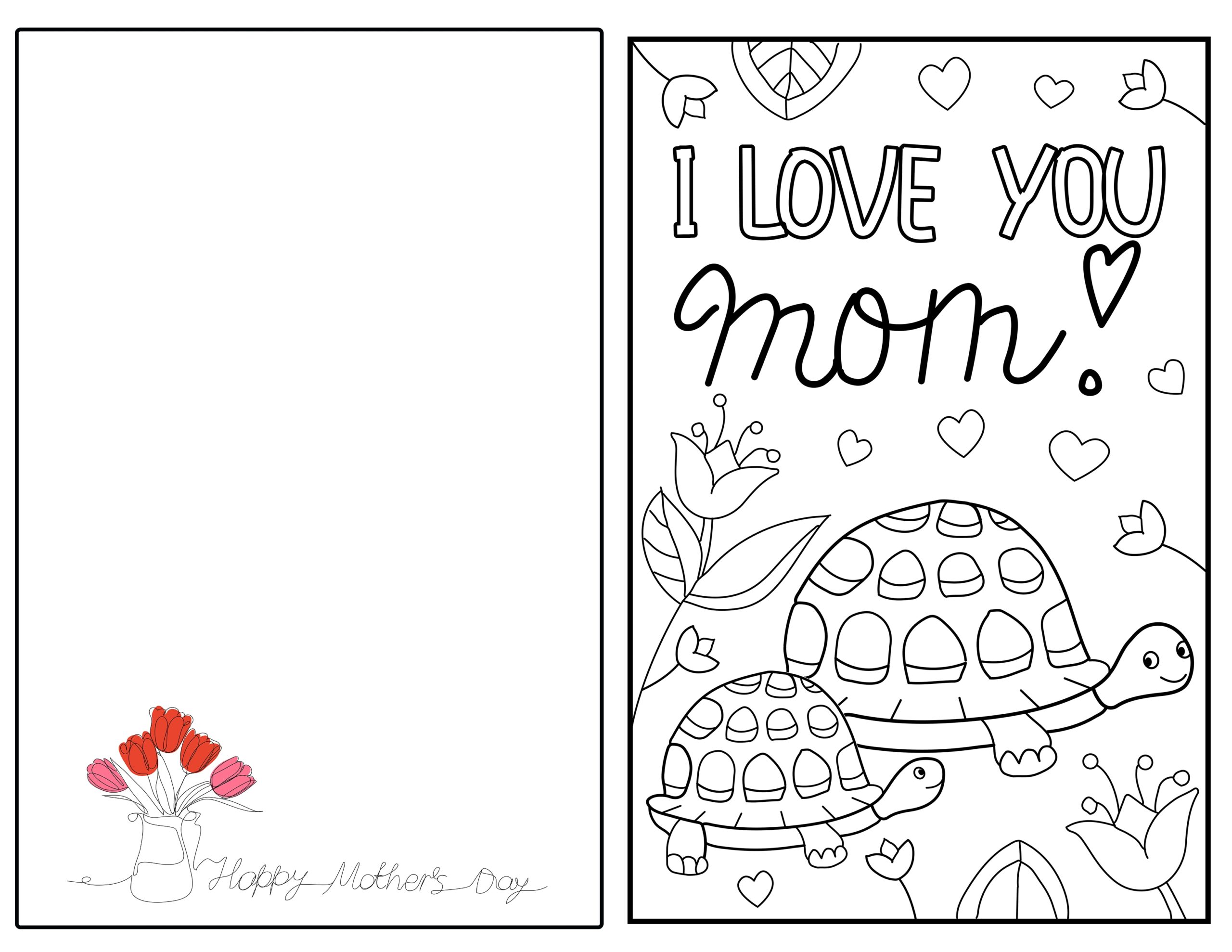 Free Printable Mother 39 s Day Cards To Color For Kids Happy Toddler 