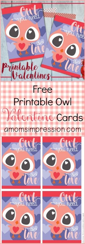 free printable owl valentine cards