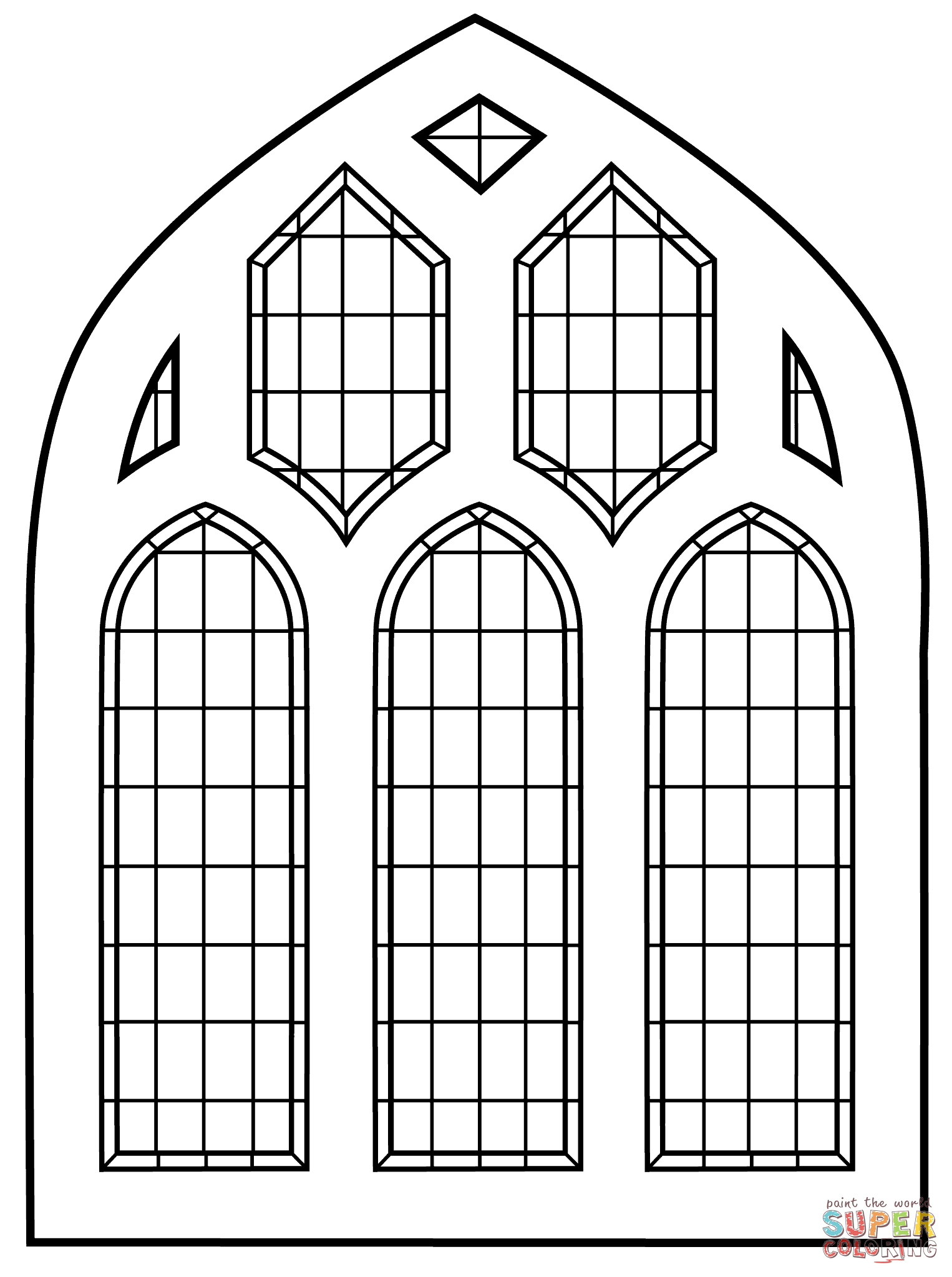 Free Printable Stained Glass Window Coloring Pages Coloring Home