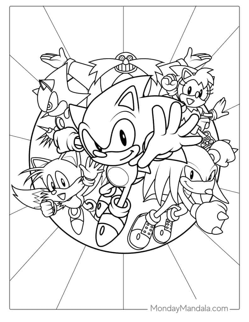 free coloring pages of sonic