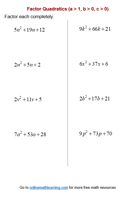 Grade 5 Factoring Worksheets Free Printable K5 Learning 