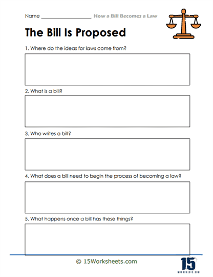 how a bill becomes a law worksheet