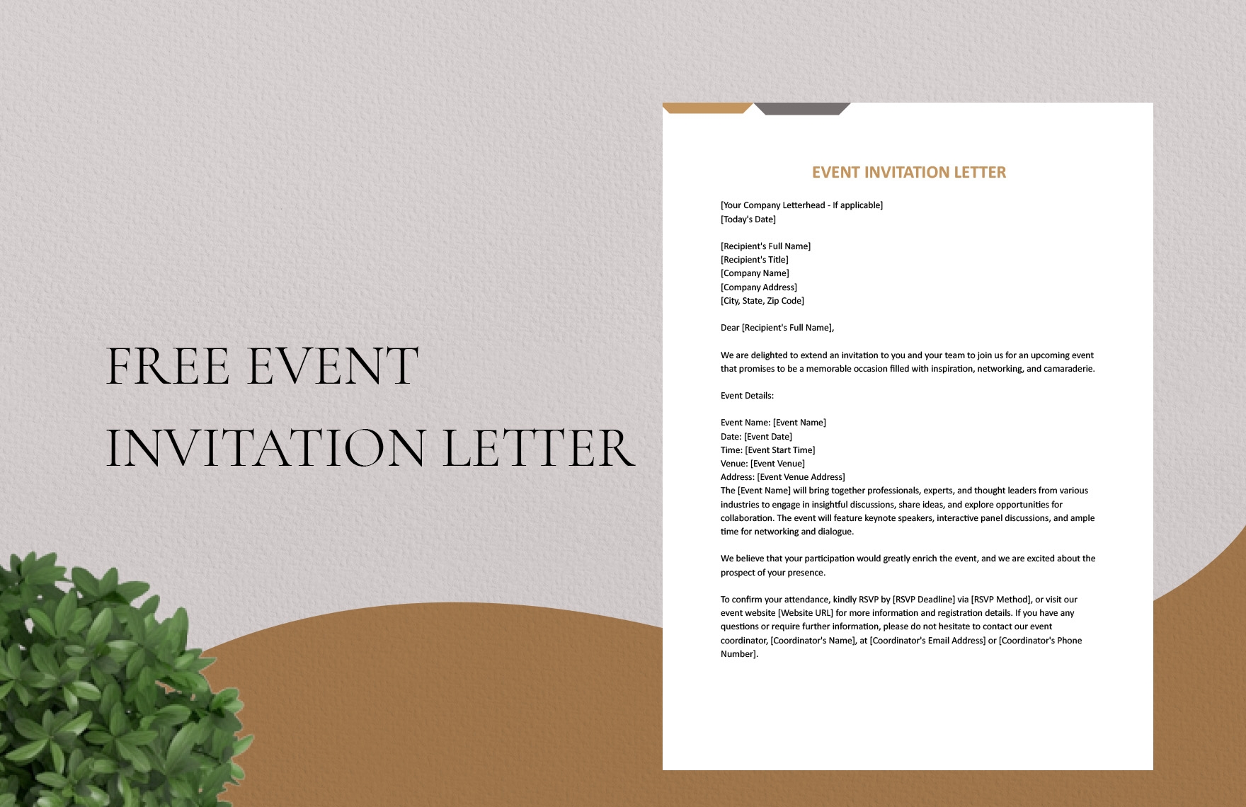 invitation letter template for event