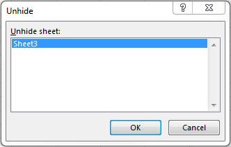 hidden worksheet excel