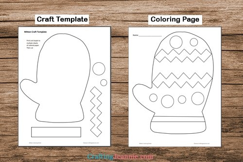 printable mitten craft