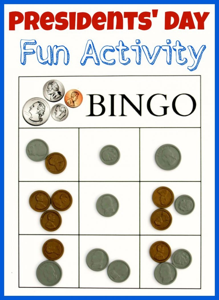 Presidents 39 Day Bingo Activity Printable For Kids Printable Bingo Cards