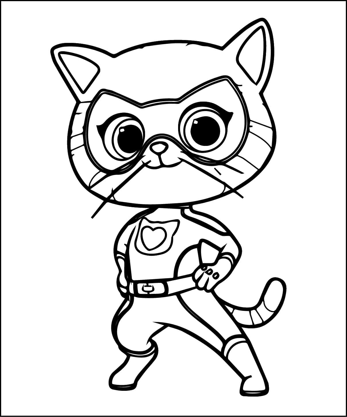 Printable Ginny From SuperKitties Coloring Page Free Download And 