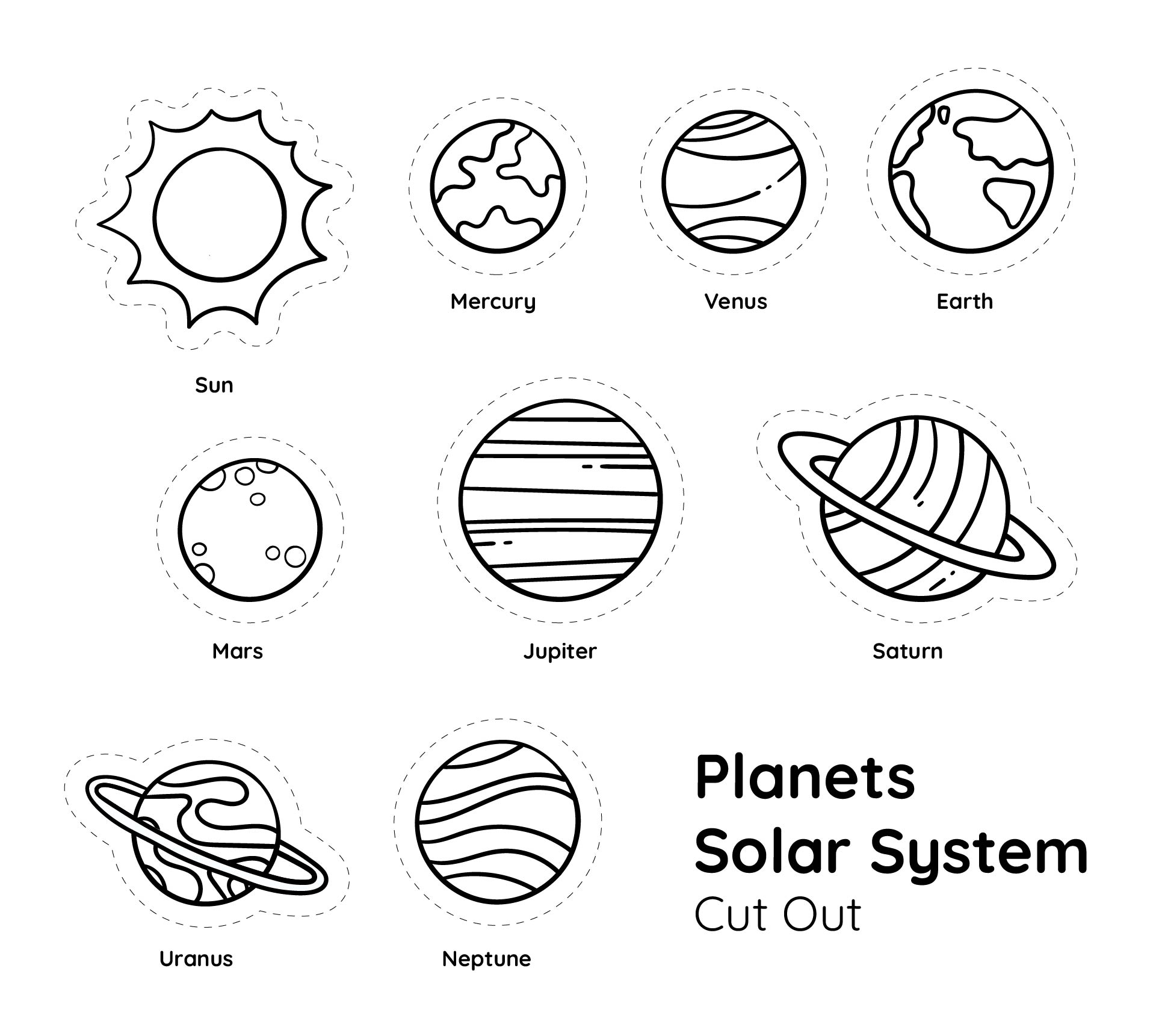 Printable Planets Cutouts