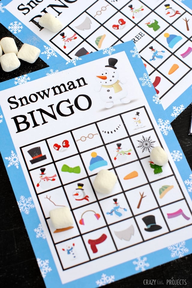free printable snowman bingo cards