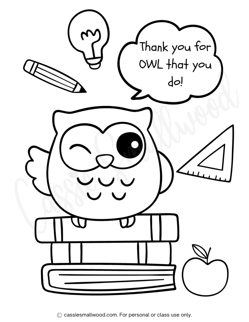 free printable teacher thank you cards to color