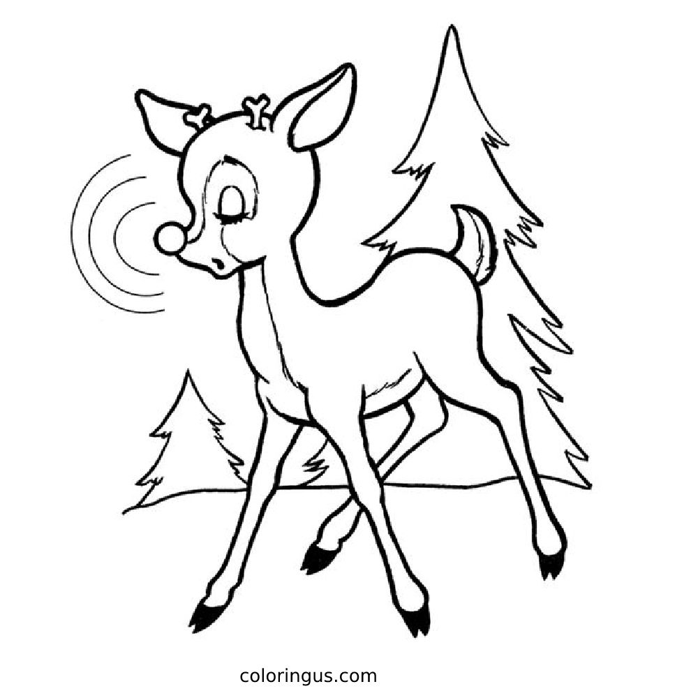 Rudolph Coloring Pages Free Printable PDF 