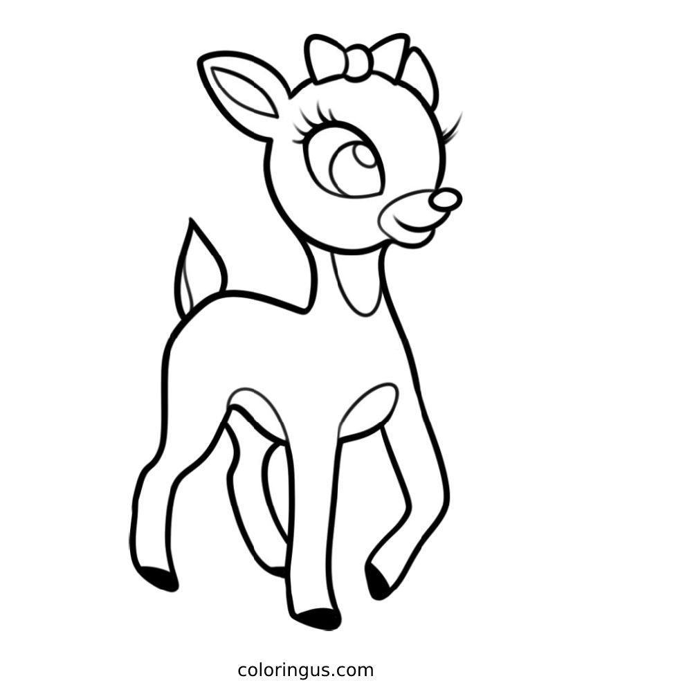 Rudolph Coloring Pages Free Printable PDF 