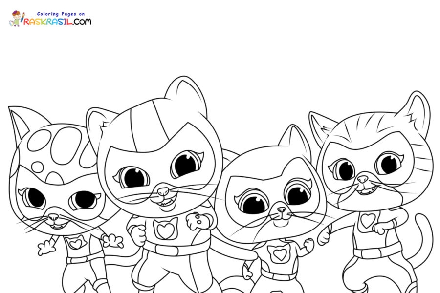 Super Kitties Coloring Pages