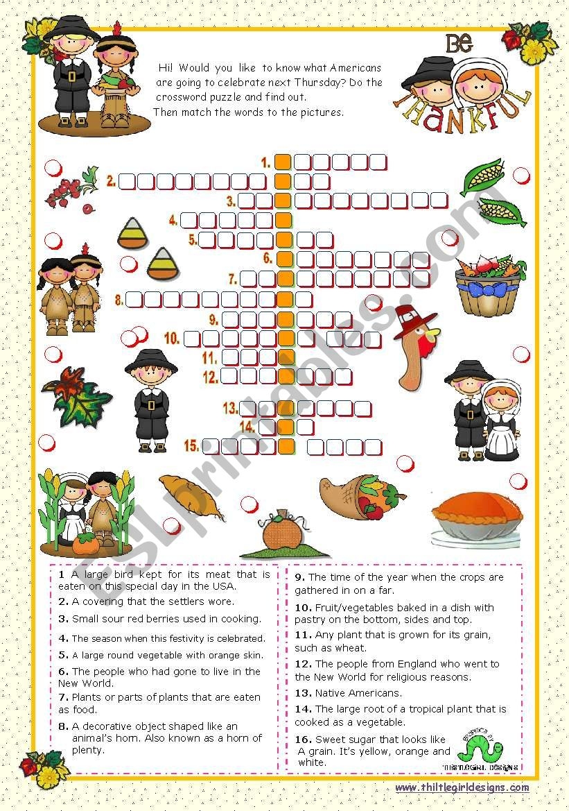 printable thanksgiving crossword puzzle pdf