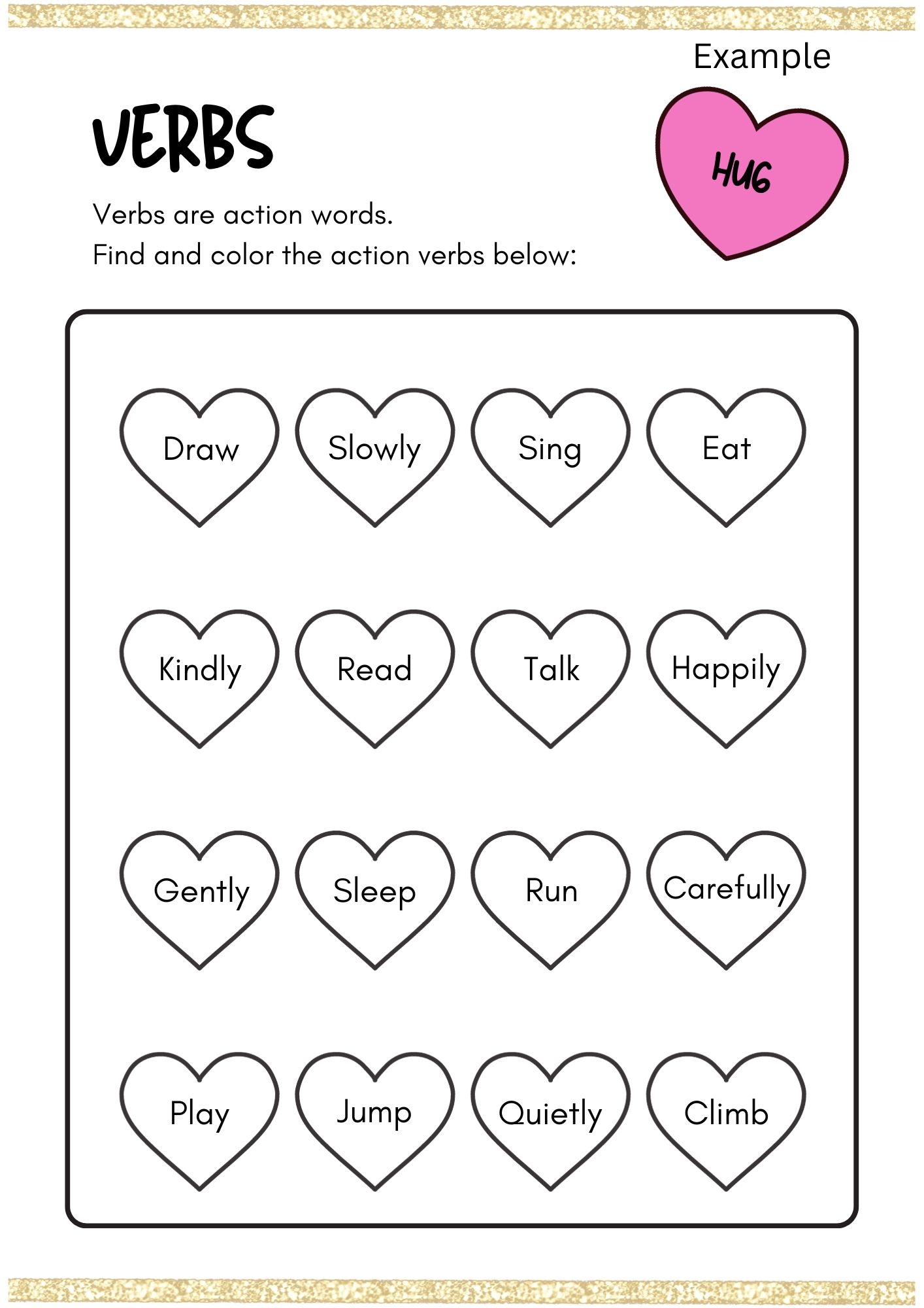 Verb Worksheets Free Printables Worksheets Library