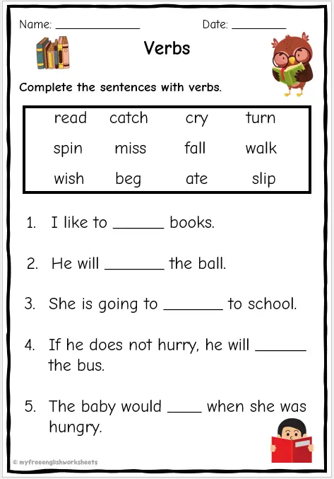 verb worksheets