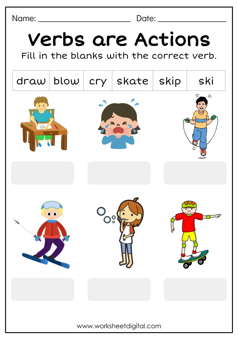 Verbs Worksheet Digital Worksheets Library