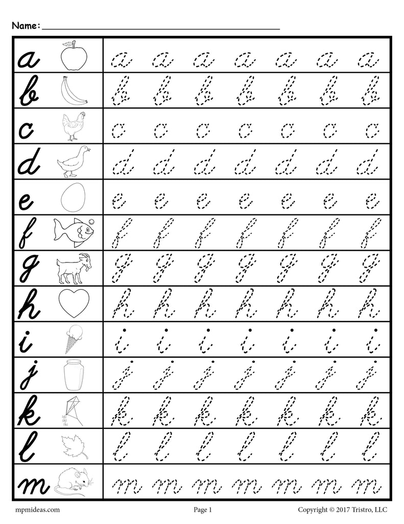 X Cursive Handwriting Worksheets