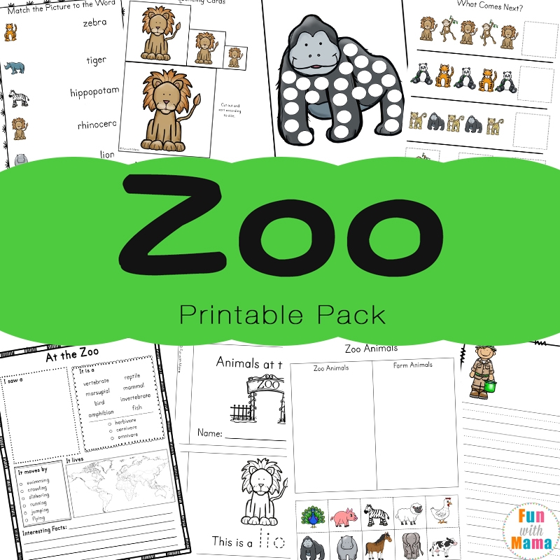 free printable zoo activities for preschoolers pdf