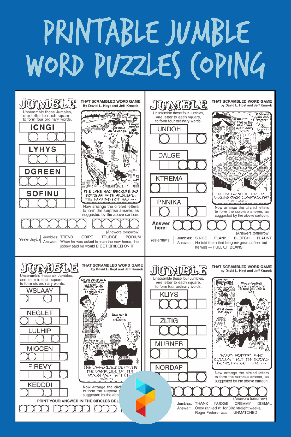 10 Best Printable Jumble Word Puzzles Coping Printablee