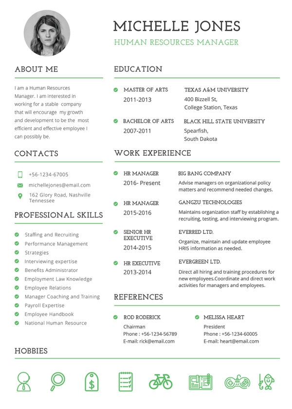 free resume template printable