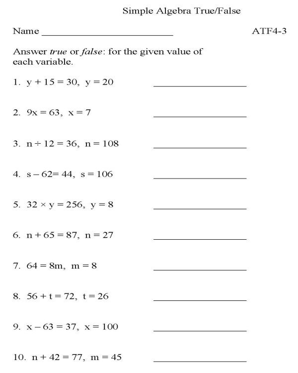 math worksheets for 10th graders
