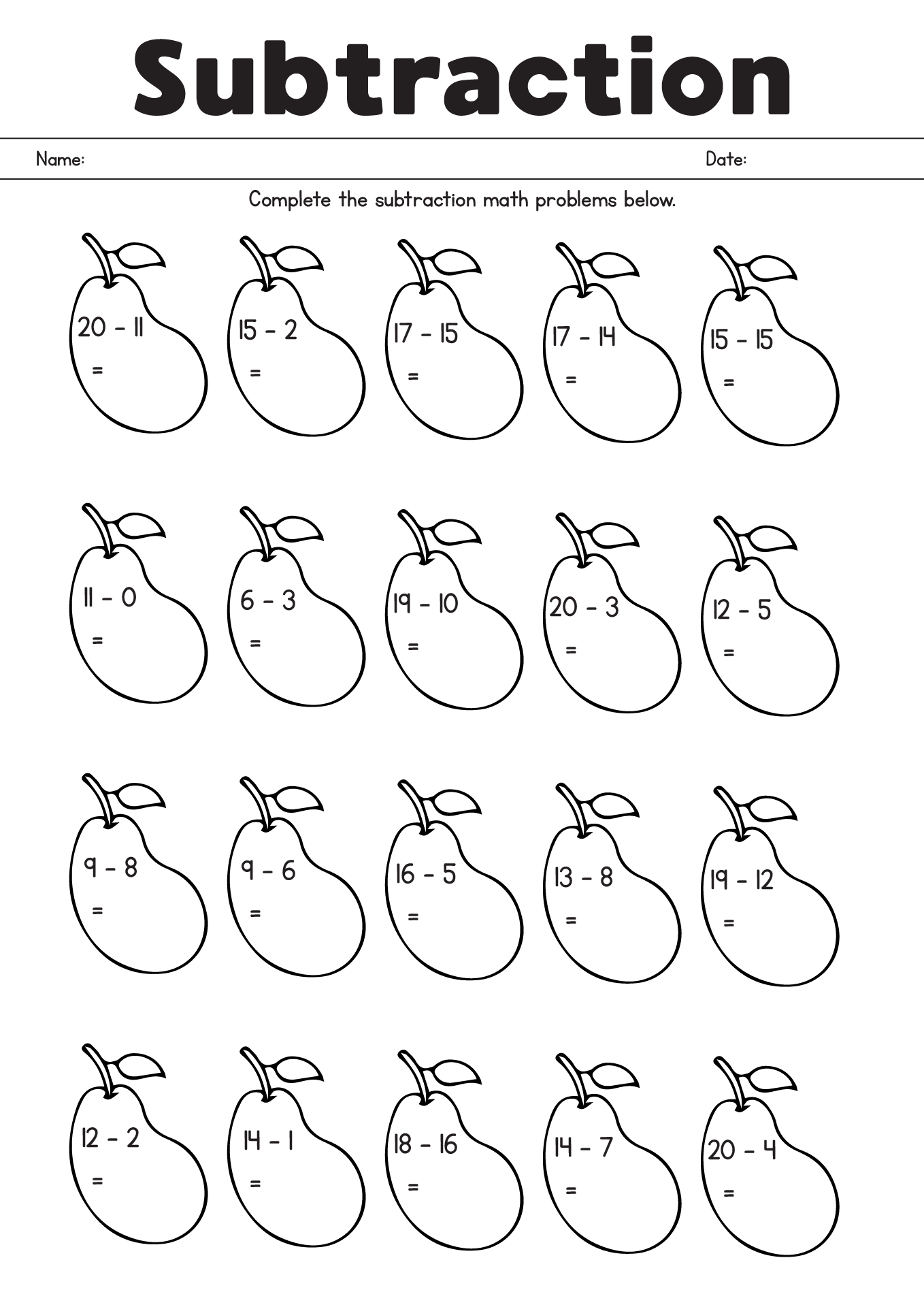 math worksheet for 1st graders