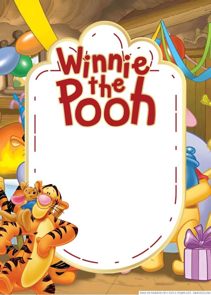 14 Winnie The Pooh Canva Birthday Invitation Templates Birthday
