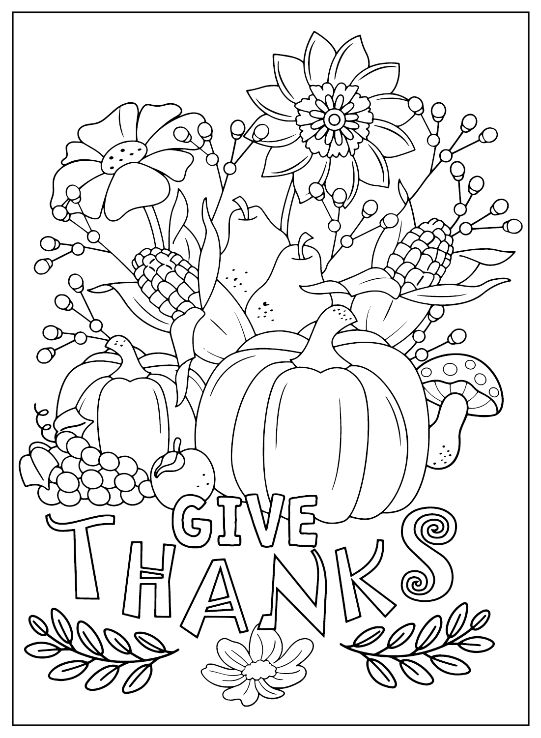 free printable thanksgiving coloring cards
