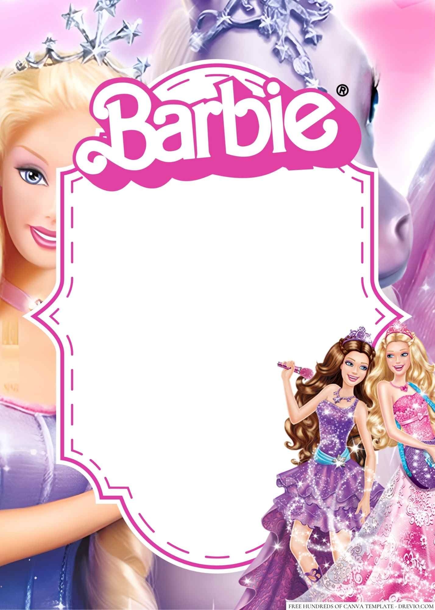 barbie invite template