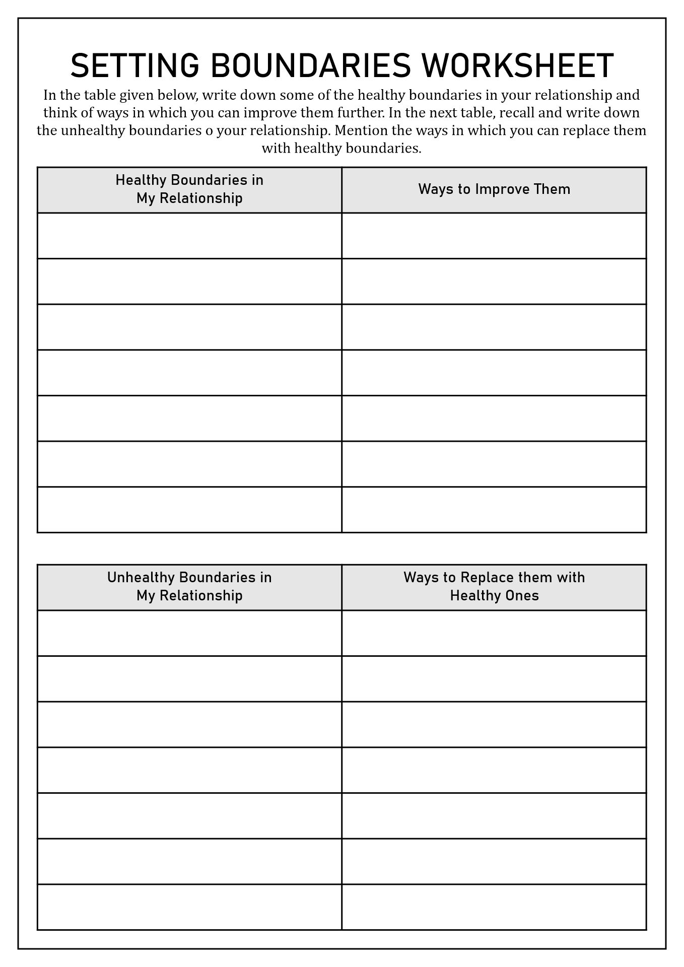 16 Personal Boundaries Worksheet pdf Therapy Worksheets Couples