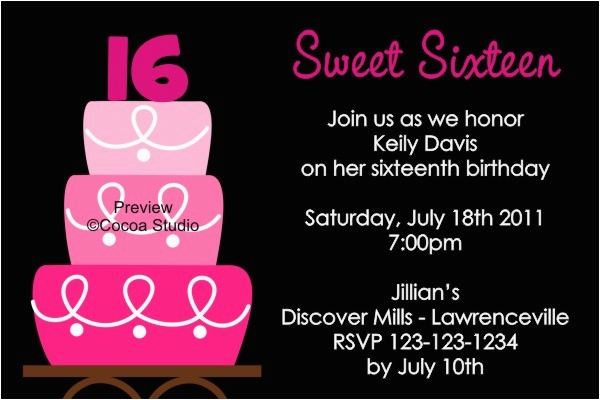 16th birthday invitations free templates